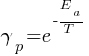 {gamma}_p = e^{-{E_a/T}}