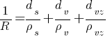 1/R = {d_s/{rho}_s}+{d_v/{rho}_v}+{d_vz/{rho}_vz}